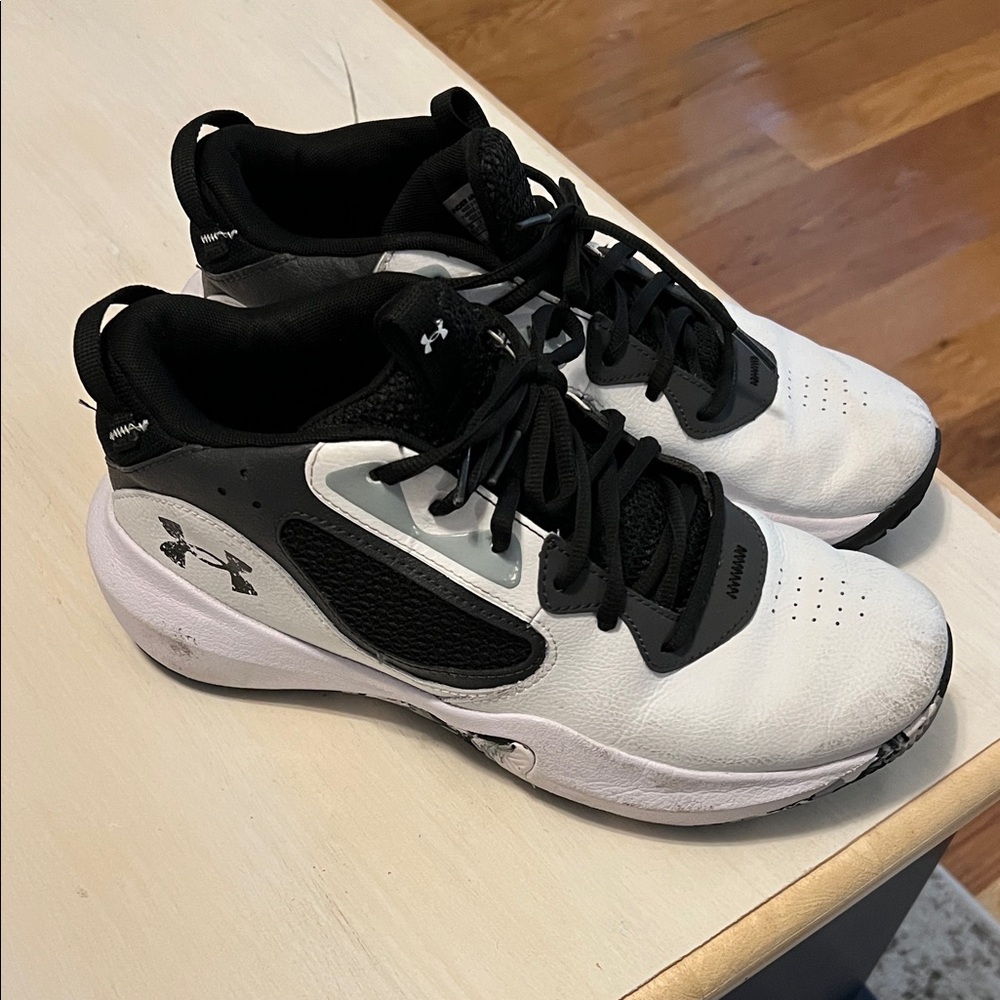 Under Armour Lockdown Black and White Basketball Shoes